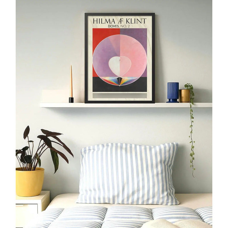 Cuadro Dormitorio Living Hilma Klint Las Palomas N. 2 Museo Marco Negro