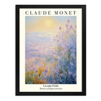 Cuadro Dormitorio Living Claude Monet Campos Lavanda Arte Marco Negro