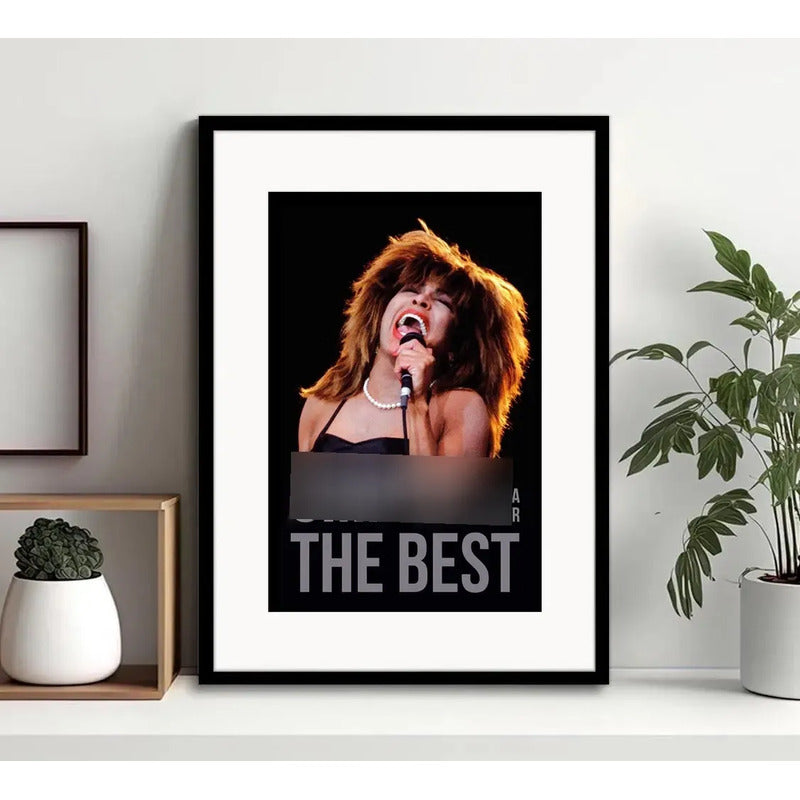 Cuadro Tina Turner Pop Rock Musica Simply The Best Paspartú Marco Negro