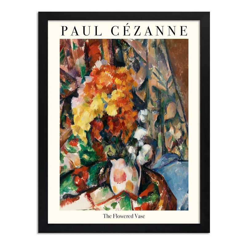 Cuadro Dormitorio Living Paul Cézanne El Jarrón De Flores Marco Negro
