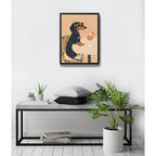Cuadro Cocina Living Perro Dachshund Salchicha Aperol Spritz Marco Negro