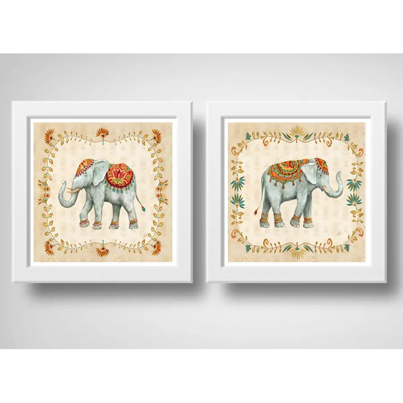 Set 2 Cuadros Elefante India Hindu Arte Decoracion