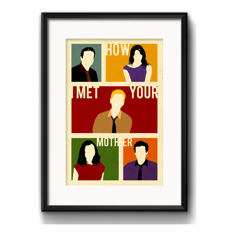 Cuadro How I Met Your Mother Minimalista Serie Con Paspartú Marco Negro