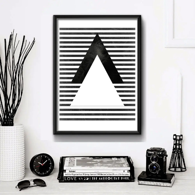 Cuadro Geometrico Abstracto Escandinavo Moderno Decoracion