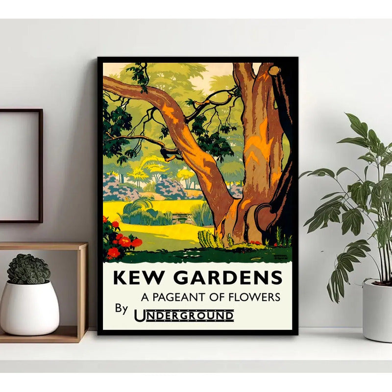 Cuadro Kew Gardens Flower Market Londres Br2 Flores Botanica Marco Negro