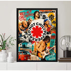 Cuadro Red Hot Chilli Peppers California Style Rock Vintage Marco Negro