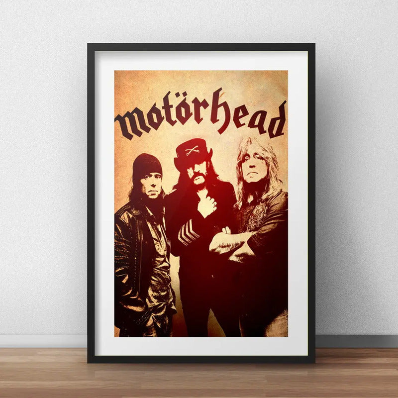 Cuadro Motorhead Metal Rock Banda Decoracion Con Paspartú Marco Negro