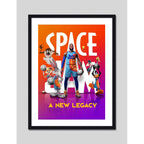 Cuadro Lebron James Space Jam Basket Looney Tunes Pelicula 1 Marco Negro