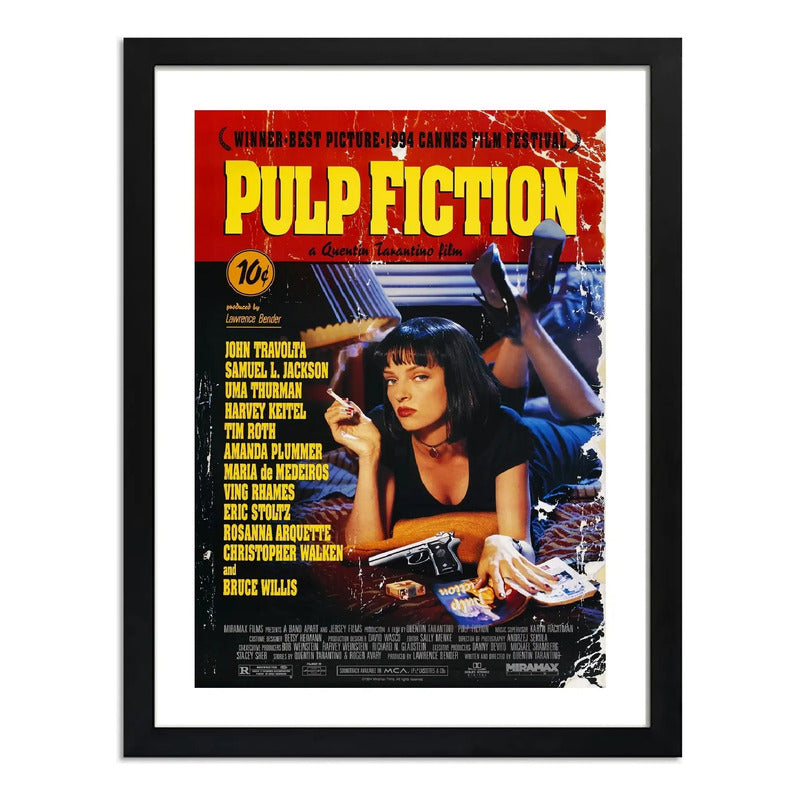Cuadro Pulp Fiction Tiempos Violentos Pelicula Tarantino Marco Negro