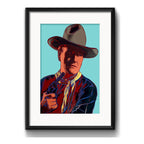Cuadro John Wayne Pop Art Actor Cine Decoracion C/ Paspartú Marco Negro