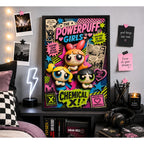 Cuadro Las Chicas Superpoderosas Powerpuff Girls Efecto 3d Marco Negro