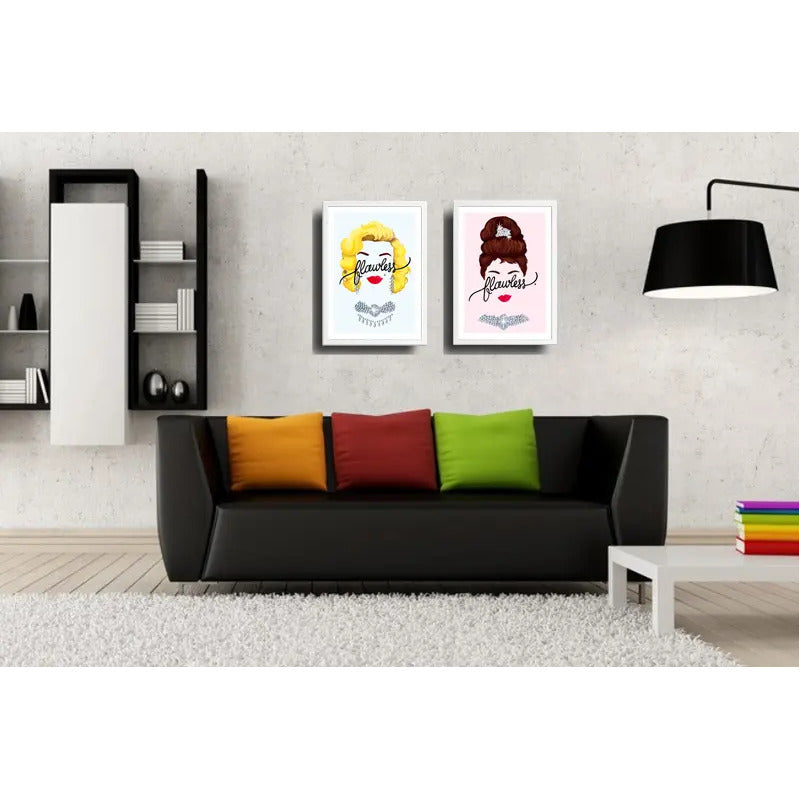 Set 2 Cuadros Marilyn Monroe Audrey Hepburn Arte Minimalista