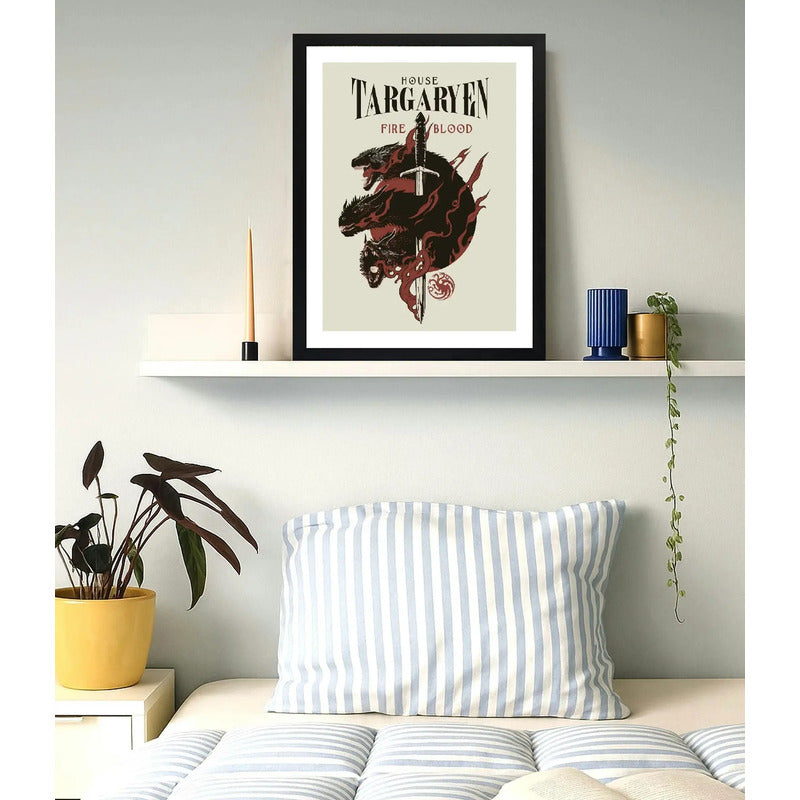 Cuadro Game Of Thrones Targaryen Casa Frase Juego De Tronos Marco Negro