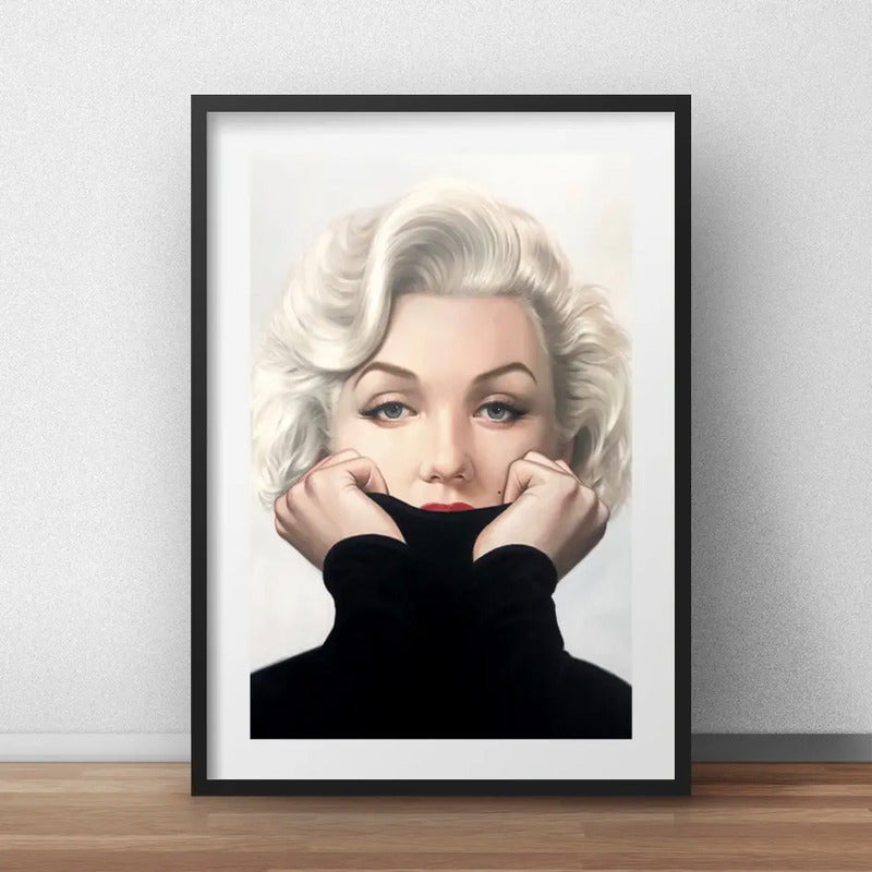 Cuadro Marilyn Monroe Fashion Gorgeous Retro Con Paspartú Marco Negro