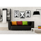 Set 3 Cuadros Geometrico Abstrato Escandinavo Blanco Y Negro
