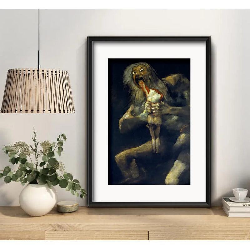 Cuadro Francisco De Goya Saturno Devorando Hijo Con Paspartú Negro