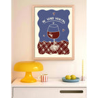 Cuadro In Vino Veritas Frase Retro Bebida Cocina Bar Pub Oak Marco Marrón Claro