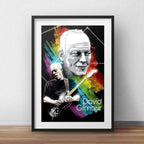 Cuadro David Gilmour Pop Art Pink Floyd Decoracion Paspartú Marco Negro