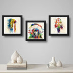 Set 3 Cuadros Indio Jefe Atrapa Sueños Pop Art Decoracion