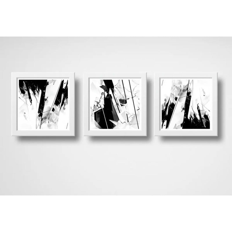 Set 3 Cuadros Arquitectura Abstracto Arte Moderna Decoracion
