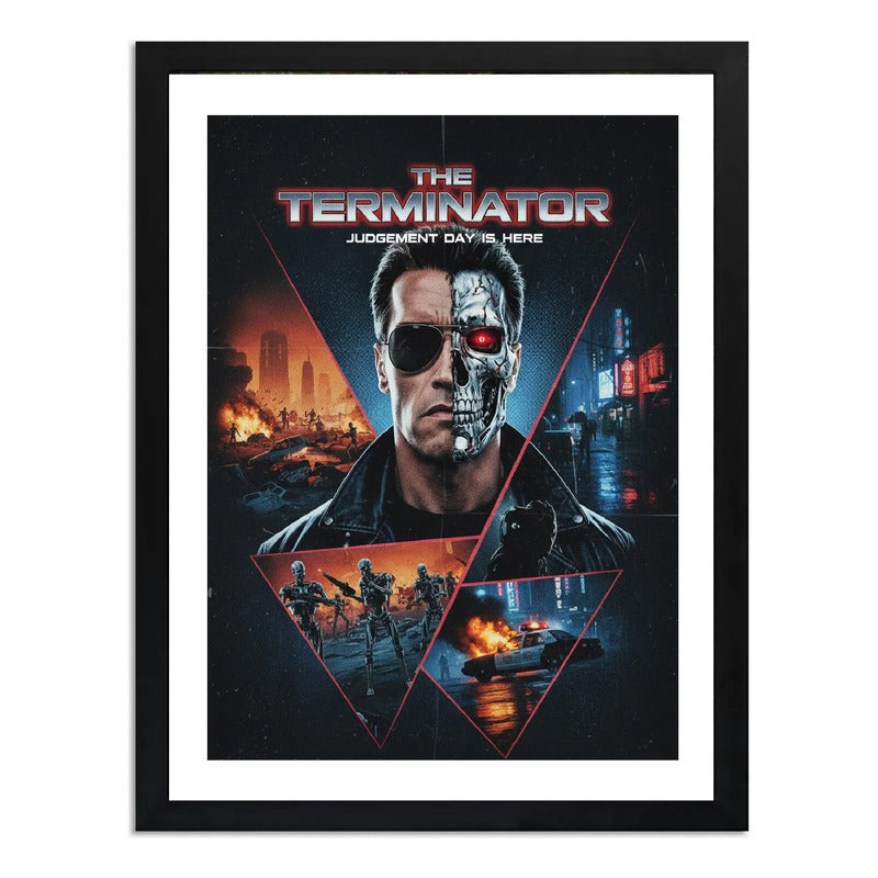 Cuadro El Exterminador Pelicula Arnold Schwarzenegger Arte Marco Negro