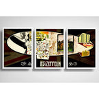 Set 3 Cuadros Led Zeppelin Rock Music Album Retro Decoración