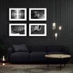 Set 4 Cuadros Arquitectura Moderna Blanco Negro Con Paspartu