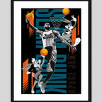 Cuadro Lebron James Space Jam Basket Looney Tunes Pelicula Marco Negro
