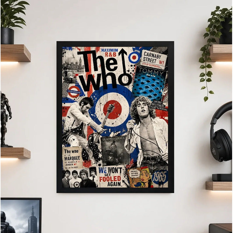 Cuadro The Who Banda Rock Art Quadrophenia Musica Decoracion Marco Negro