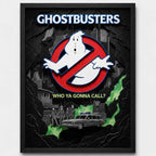 Cuadro Ghostbusters Cazafantasmas Pelicula Arte Efecto 3d Marco Negro