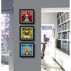 Set 3 Cuadros Perro Cafe Cupcake Pug Shitzu Golden Pet Decor