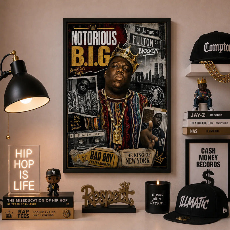 Cuadro The Notorious Big Rap Hip Hop The King Of New York Marco Negro